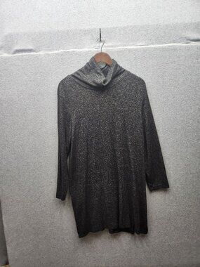 Old Navy Womens XL Black & White Cowl Neck Tunic Sweater Lightweight Kn
